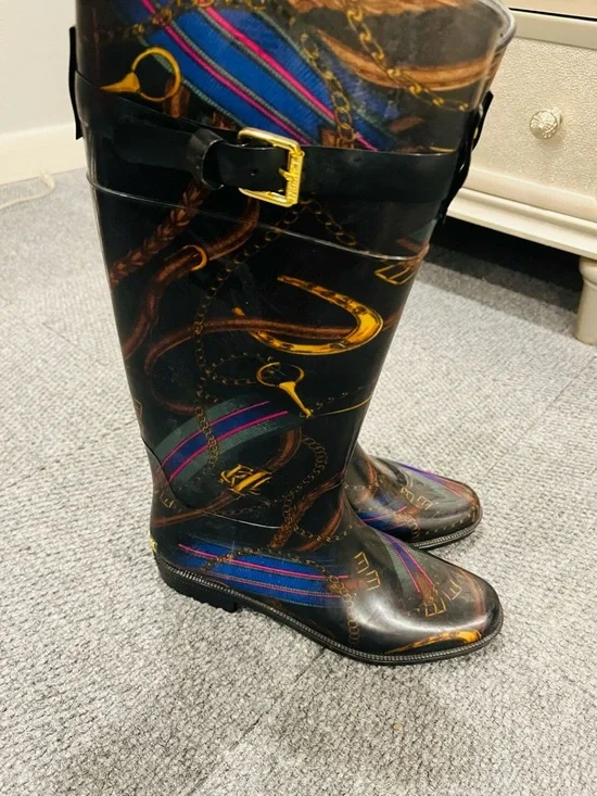 Ralph Lauren equestrian rainboots size 8 - Picture 3 of 7